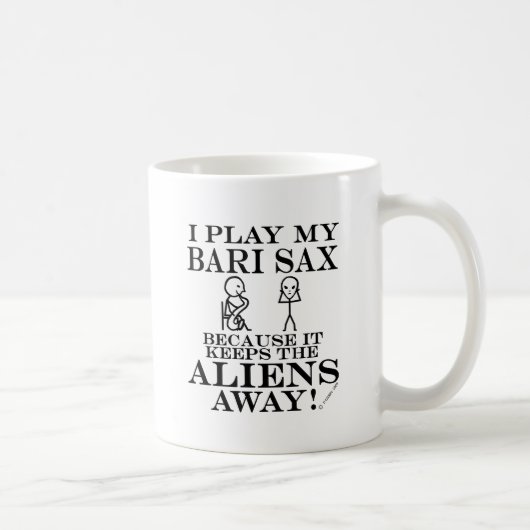 Behalte Außerirdischen Away Bari Sax Kaffeetasse (Rechts)