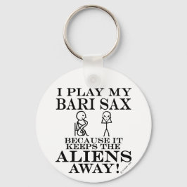 Behalte Außerirdischen Away Bari Sax Schlüsselanhänger