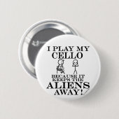 Behalte Außerirdischen Away Cello Button (Vorne & Hinten)
