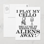 Behalte Außerirdischen Away Cello Postkarte (Vorne/Hinten)