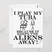 Behalte Außerirdischen Away Tuba Postkarte (Vorne/Hinten)