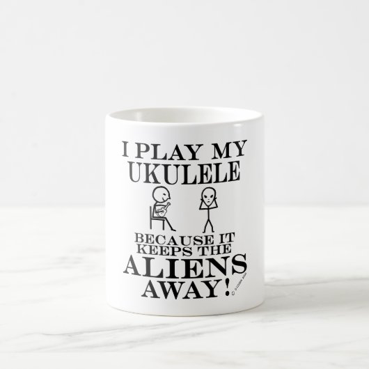 Behalte Außerirdischen Away Ukulele Kaffeetasse (Mittel)