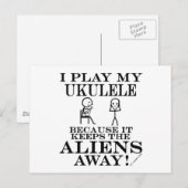 Behalte Außerirdischen Away Ukulele Postkarte (Vorne/Hinten)