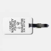 Behalte Außerirdischen weg Mellophone Gepäckmarke Gepäckanhänger (Rückseite horizontal)