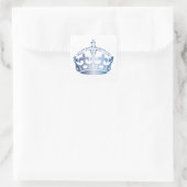 Behalte blaue Krone - Hintergrund ändern Quadratischer Aufkleber (Tasche)