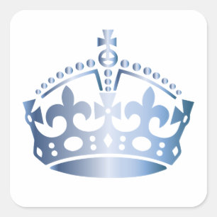 Behalte blaue Krone - Hintergrund ändern Quadratischer Aufkleber
