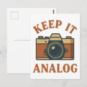 Behalte es analog postkarte (Vorne/Hinten)