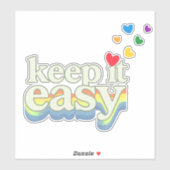 Behalte es einfach Retro Pride-Typografie-Design Aufkleber (Blatt)