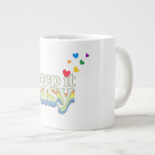 Behalte es einfach Retro Pride-Typografie-Design Jumbo-Tasse (Vorderseite Rechts)