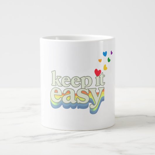 Behalte es einfach Retro Pride-Typografie-Design Jumbo-Tasse (Vorderseite)