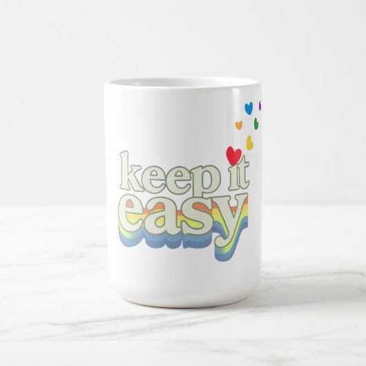 Behalte es einfach Retro Pride-Typografie-Design Kaffeetasse (Mittel)