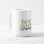 Behalte es einfach Retro Pride-Typografie-Design Kaffeetasse (Vorderseite Links)