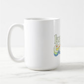 Behalte es einfach Retro Pride-Typografie-Design Kaffeetasse (Links)