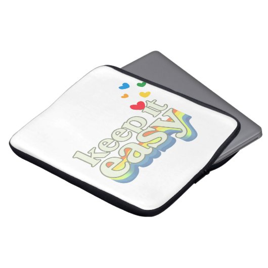 Behalte es einfach Retro-Pride-Typografie-Design Laptopschutzhülle (Vorne Oben)