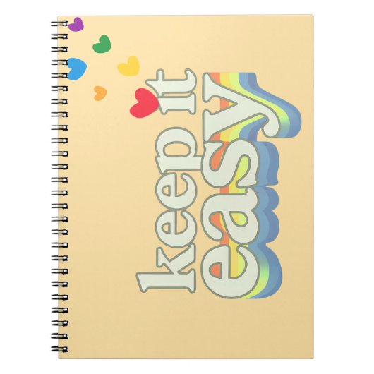 Behalte es einfach Retro Pride-Typografie-Design Notizblock (Vorderseite)