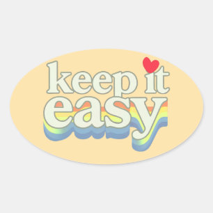 Behalte es einfach Retro Pride-Typografie-Design Ovaler Aufkleber