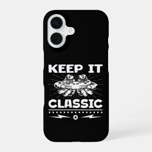 Behalte es klassisch Retro-Gaming-Controller Video iPhone 16 Hülle (Rückseite)