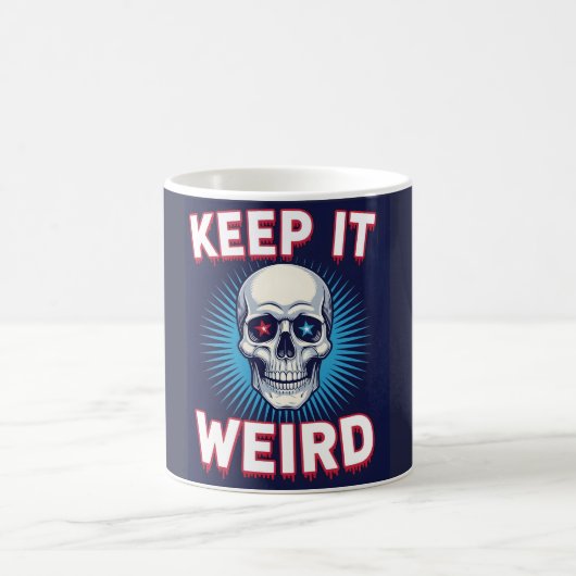 Behalte es seltsam Schädel Kaffeetasse (Mittel)