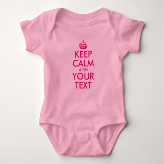Behalte Ruhe und Text Baby Strampler (Vorderseite)