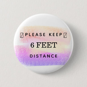 Behalten Abstand covid-19 helle Pastellfarben Pins Button