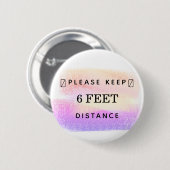 Behalten Abstand covid-19 helle Pastellfarben Pins Button (Vorne & Hinten)