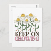 Behalten auf Wachstum - positiv mit Blume Postkarte (Vorne/Hinten)