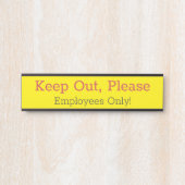 "Behalten, bitte" Unterschreiben Türschild (Vorderseite )