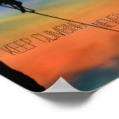 "Behalten Klettern" und "Niemals aufgeben" Poster (Ecke)