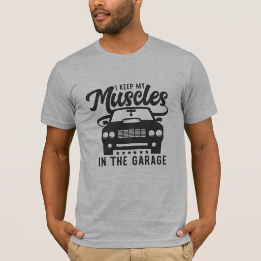 behalten Muskelwagengarage coole komische grafisch T-Shirt (Vorderseite)