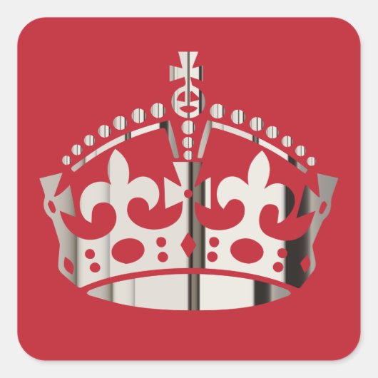 Behalten Nickel-Krone-poliert - Hintergrund ändern Quadratischer Aufkleber (Vorderseite)