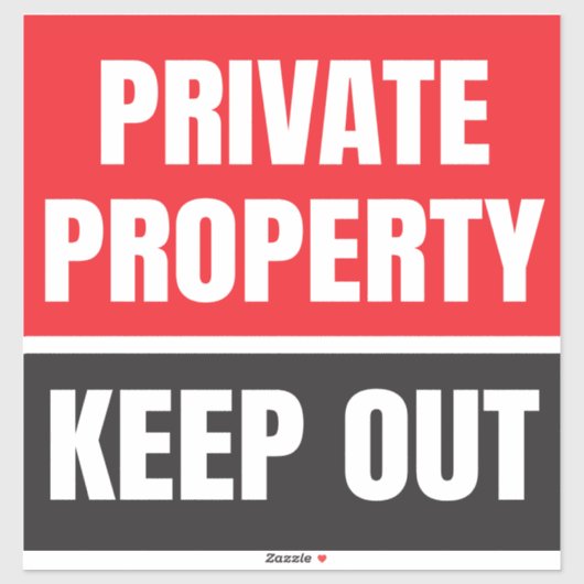 Behalten Privateigentum Aufkleber (Blatt)