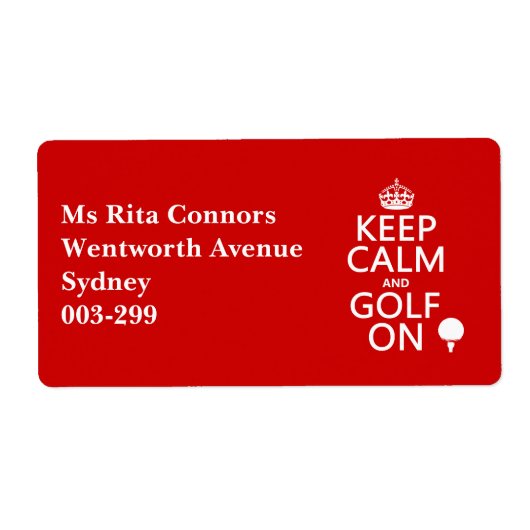 Behalten Ruhe und Golf On - in allen Farben erhält (Vorne)