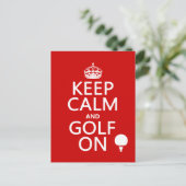 Behalten Ruhe und Golf On - in allen Farben erhält Postkarte (Stehend Vorderseite)