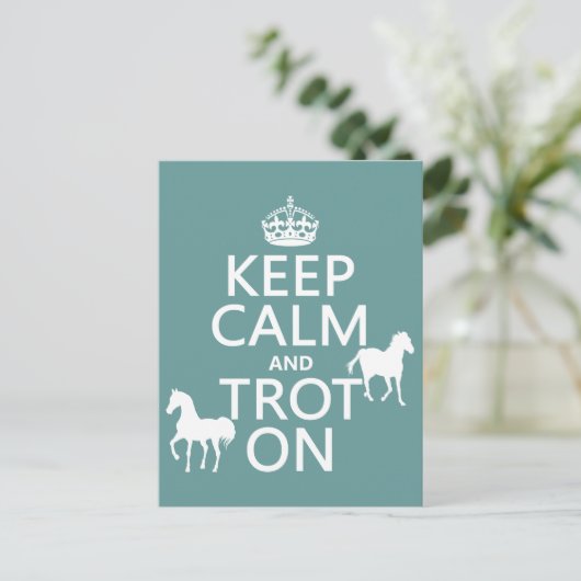 Behalten Ruhe und Trot - Pferde - Alle Farben Postkarte (Stehend Vorderseite)