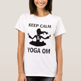 Behalten Ruhe und Yoga OM lustig anpassbar T-Shirt