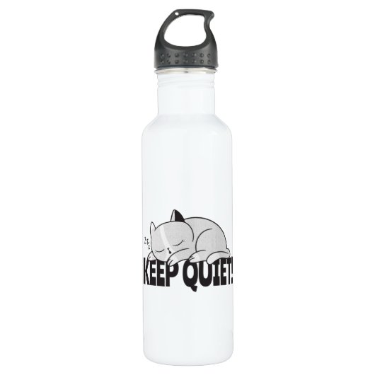 Behalten, ruhige, schlafende Katze Edelstahlflasche (Vorderseite)