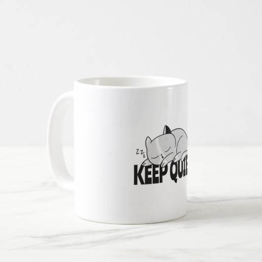 Behalten, ruhige, schlafende Katze Kaffeetasse (Vorderseite Links)