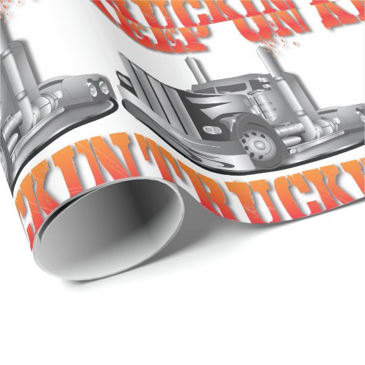 Behalten Sie auf Truckin Geschenkpapier (Rolleneckpunkt)