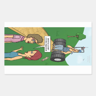 Behalten Sie auf Truckin rechteckigem Aufkleber