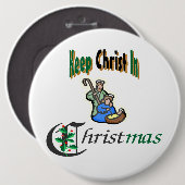 Behalten Sie Christus im Weihnachten Button (Vorne & Hinten)