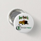 Behalten Sie Christus im Weihnachten Button (Vorne & Hinten)