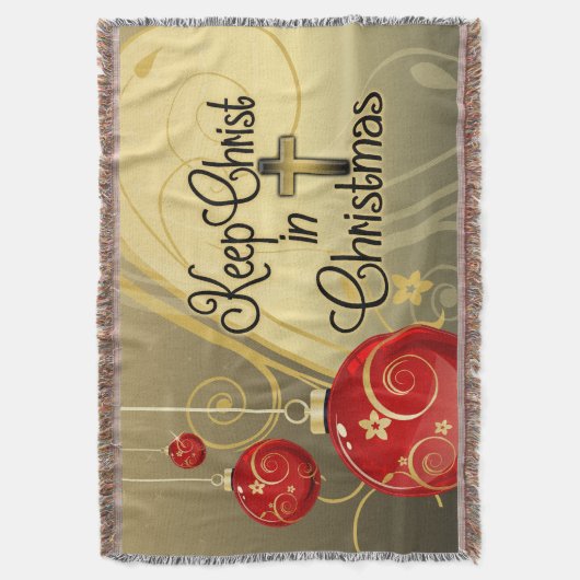 Behalten Sie Christus im Weihnachten, Gold/rotes Decke (Vorderseite Vertikal)