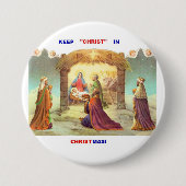 BEHALTEN SIE CHRISTUS IM WEIHNACHTSknopf-BUTTON Button (Vorderseite)
