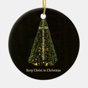 BEHALTEN Sie CHRISTUS in der WEIHNACHTSverzierung Keramik Ornament