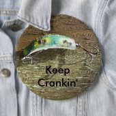 Behalten Sie Crankin alten Fischen-Köder Button (Beispiel)