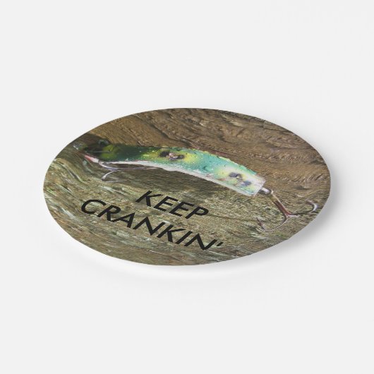 Behalten Sie Crankin alten Fischen-Köder Pappteller (Schrägansicht)