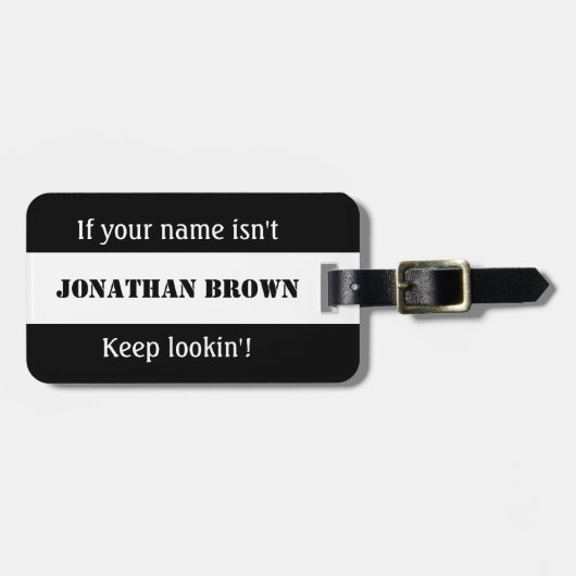 Behalten Sie das Schauen des lustigen Gepäckanhänger (Vorderseite horizontal)