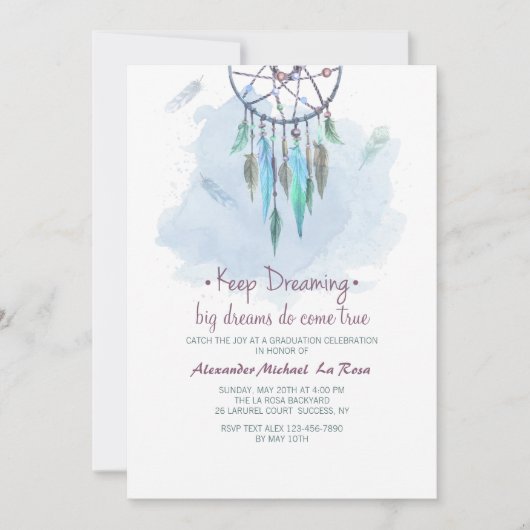 Behalten Sie das Träumen der Abschluss-Einladung Einladung (Vorderseite)