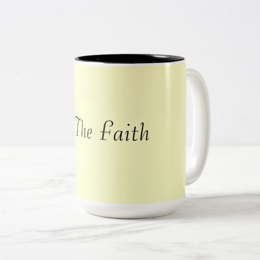 Behalten Sie den Glauben! Zweifarbige Tasse (VorderseiteRechts)