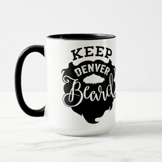 "Behalten Sie Denver-Bart" - die zwei Ton-Tasse Tasse (Links)